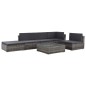 vidaXL 6-tlg. Garten-Lounge-Set mit Auflagen Poly Rattan Grau vidaXL 6-tlg. Garten-Lounge-Set mit Auflagen Poly Rattan Grau