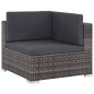 vidaXL 6-tlg. Garten-Lounge-Set mit Auflagen Poly Rattan Grau vidaXL 6-tlg. Garten-Lounge-Set mit Auflagen Poly Rattan Grau
