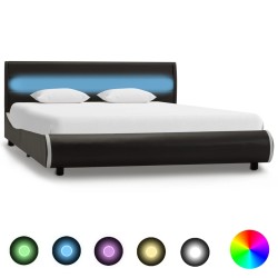 vidaXL LED-Bettgestell Anthrazit Kunstleder 120x200 cm 