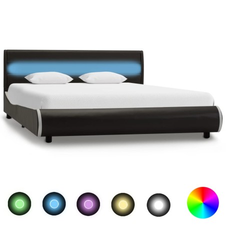 vidaXL LED-Bettgestell Anthrazit Kunstleder 120x200 cm 