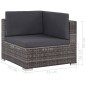 vidaXL 6-tlg. Garten-Lounge-Set mit Auflagen Poly Rattan Grau vidaXL 6-tlg. Garten-Lounge-Set mit Auflagen Poly Rattan Grau