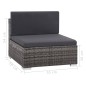 vidaXL 6-tlg. Garten-Lounge-Set mit Auflagen Poly Rattan Grau vidaXL 6-tlg. Garten-Lounge-Set mit Auflagen Poly Rattan Grau