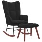 vidaXL Schaukelstuhl mit Hocker Samt Schwarz vidaXL Schaukelstuhl mit Hocker Samt Schwarz
