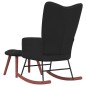 vidaXL Schaukelstuhl mit Hocker Samt Schwarz vidaXL Schaukelstuhl mit Hocker Samt Schwarz