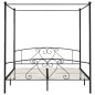vidaXL Himmelbett-Gestell Schwarz Metall 180 x 200 cm vidaXL Himmelbett-Gestell Schwarz Metall 180 x 200 cm