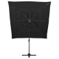 vidaXL Sonnenschirm mit Aluminium-Mast 4-lagig Schwarz 250x250 cm vidaXL Sonnenschirm mit Aluminium-Mast 4-lagig Schwarz 250x250 cm