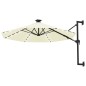 vidaXL Sonnenschirm Wandmontage mit LEDs Metallmast 300 cm Sandfarben vidaXL Sonnenschirm Wandmontage mit LEDs Metallmast 300 cm Sandfarben