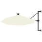 vidaXL Sonnenschirm Wandmontage mit LEDs Metallmast 300 cm Sandfarben vidaXL Sonnenschirm Wandmontage mit LEDs Metallmast 300 cm Sandfarben