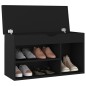 vidaXL Schuhbank mit Kissen Schwarz 80x30x47 cm Holzwerkstoff vidaXL Schuhbank mit Kissen Schwarz 80x30x47 cm Holzwerkstoff