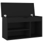 vidaXL Schuhbank mit Kissen Schwarz 80x30x47 cm Holzwerkstoff vidaXL Schuhbank mit Kissen Schwarz 80x30x47 cm Holzwerkstoff
