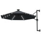 vidaXL Sonnenschirm Wandmontage mit LEDs Metallmast 300 cm Anthrazit vidaXL Sonnenschirm Wandmontage mit LEDs Metallmast 300 cm Anthrazit