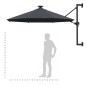vidaXL Sonnenschirm Wandmontage mit LEDs Metallmast 300 cm Anthrazit vidaXL Sonnenschirm Wandmontage mit LEDs Metallmast 300 cm Anthrazit