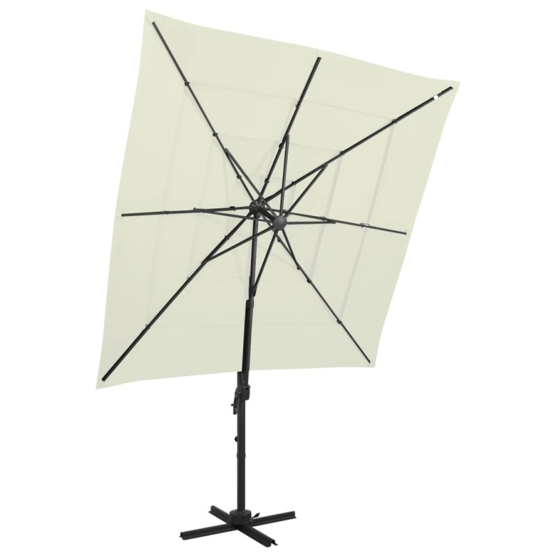 vidaXL Sonnenschirm mit Aluminium-Mast 4-lagig Sandfarben 250x250 cm vidaXL Sonnenschirm mit Aluminium-Mast 4-lagig Sandfarben 250x250 cm