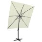 vidaXL Sonnenschirm mit Aluminium-Mast 4-lagig Sandfarben 250x250 cm vidaXL Sonnenschirm mit Aluminium-Mast 4-lagig Sandfarben 250x250 cm