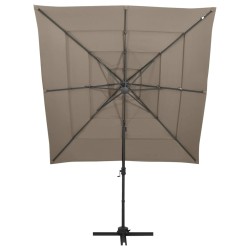 vidaXL Sonnenschirm mit Aluminium-Mast 4-lagig Taupe 250x250 cm
