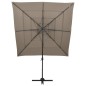 vidaXL Sonnenschirm mit Aluminium-Mast 4-lagig Taupe 250x250 cm vidaXL Sonnenschirm mit Aluminium-Mast 4-lagig Taupe 250x250 cm