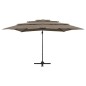 vidaXL Sonnenschirm mit Aluminium-Mast 4-lagig Taupe 250x250 cm vidaXL Sonnenschirm mit Aluminium-Mast 4-lagig Taupe 250x250 cm