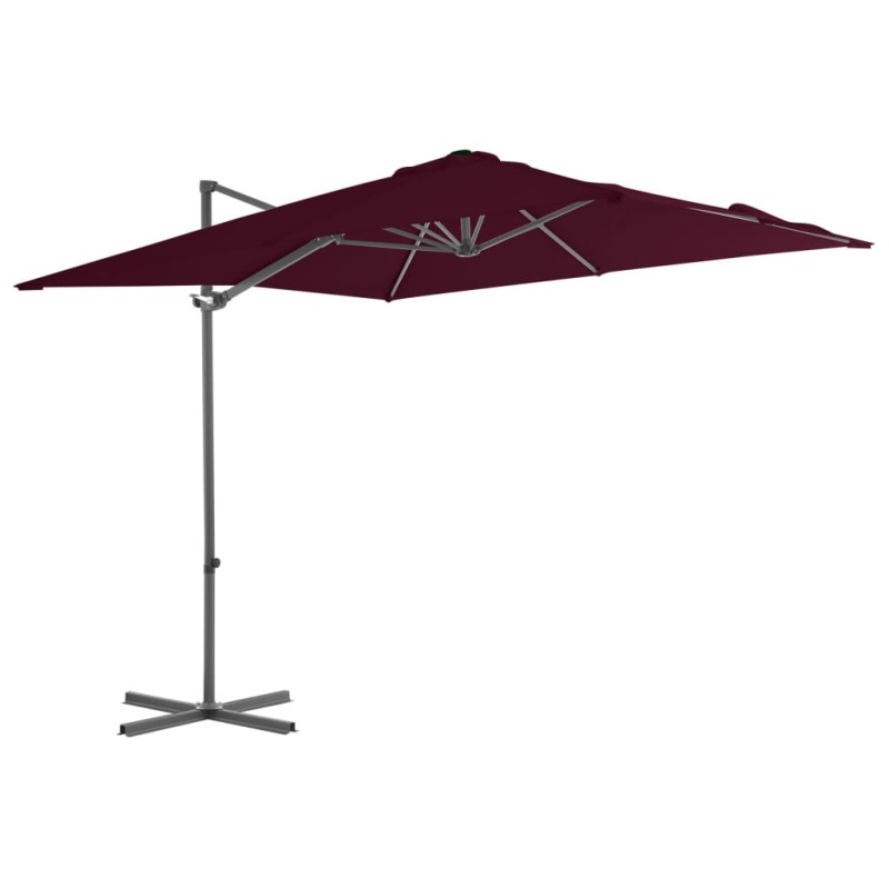 vidaXL Ampelschirm mit Stahlmast Bordeauxrot 250x250 cm vidaXL Ampelschirm mit Stahlmast Bordeauxrot 250x250 cm