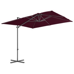 vidaXL Ampelschirm mit Stahlmast Bordeauxrot 250x250 cm