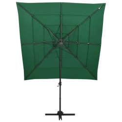 vidaXL Sonnenschirm mit Aluminium-Mast 4-lagig Grün 250x250 cm