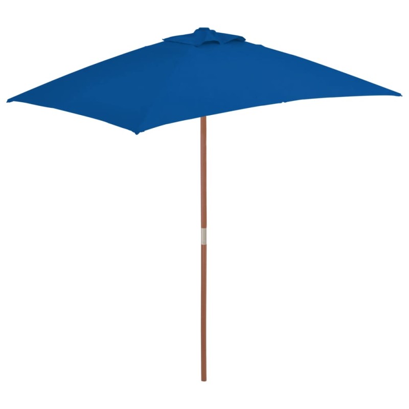 vidaXL Sonnenschirm mit Holzmast Blau 150x200 cm vidaXL Sonnenschirm mit Holzmast Blau 150x200 cm