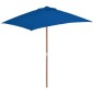vidaXL Sonnenschirm mit Holzmast Blau 150x200 cm vidaXL Sonnenschirm mit Holzmast Blau 150x200 cm