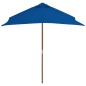 vidaXL Sonnenschirm mit Holzmast Blau 150x200 cm vidaXL Sonnenschirm mit Holzmast Blau 150x200 cm