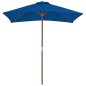vidaXL Sonnenschirm mit Holzmast Blau 150x200 cm vidaXL Sonnenschirm mit Holzmast Blau 150x200 cm
