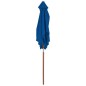vidaXL Sonnenschirm mit Holzmast Blau 150x200 cm vidaXL Sonnenschirm mit Holzmast Blau 150x200 cm