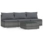 vidaXL 4-tlg. Garten-Lounge-Set mit Kissen Grau Poly Rattan vidaXL 4-tlg. Garten-Lounge-Set mit Kissen Grau Poly Rattan