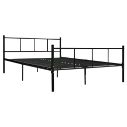 vidaXL Bettgestell Schwarz Metall 140×200 cm