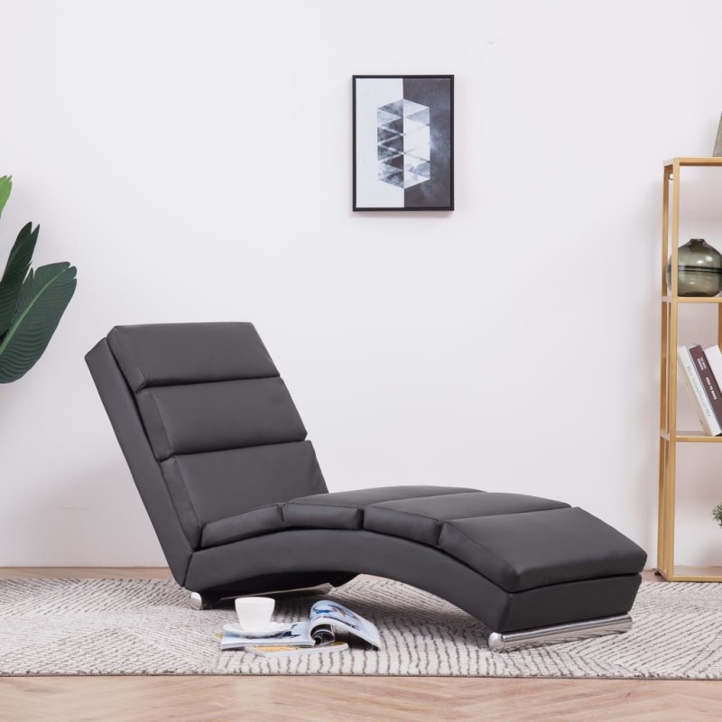 vidaXL Chaiselongue Grau Kunstleder vidaXL Chaiselongue Grau Kunstleder