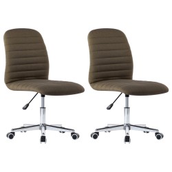 vidaXL Esszimmerstühle 2 Stk. Braun Stoff