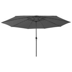 vidaXL Sonnenschirm mit LED-Leuchten und Metallmast 400 cm Anthrazit