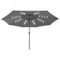 vidaXL Sonnenschirm mit LED-Leuchten und Metallmast 400 cm Anthrazit vidaXL Sonnenschirm mit LED-Leuchten und Metallmast 400 cm Anthrazit