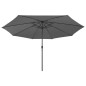 vidaXL Sonnenschirm mit LED-Leuchten und Metallmast 400 cm Anthrazit vidaXL Sonnenschirm mit LED-Leuchten und Metallmast 400 cm Anthrazit