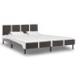 vidaXL Bettgestell Grau und Weiß Kunstleder 180 x 200 cm vidaXL Bettgestell Grau und Weiß Kunstleder 180 x 200 cm
