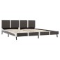 vidaXL Bettgestell Grau und Weiß Kunstleder 180 x 200 cm vidaXL Bettgestell Grau und Weiß Kunstleder 180 x 200 cm