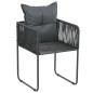Gartenstühle 2 Stk. mit Polstern Poly Rattan Schwarz Gartenstühle 2 Stk. mit Polstern Poly Rattan Schwarz