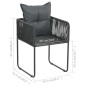 Gartenstühle 2 Stk. mit Polstern Poly Rattan Schwarz Gartenstühle 2 Stk. mit Polstern Poly Rattan Schwarz