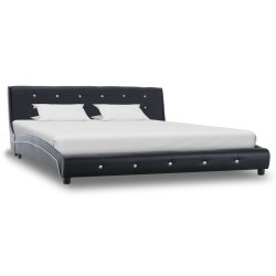 vidaXL Bett Schwarz Kunstleder 160x200 cm