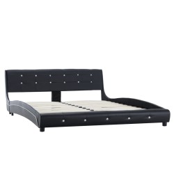vidaXL Bett Schwarz Kunstleder 160x200 cm