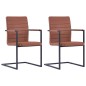 vidaXL Freischwinger 2 Stk. Braun Kunstleder vidaXL Freischwinger 2 Stk. Braun Kunstleder
