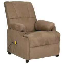 vidaXL Massagesessel Taupe Wildleder-Optik