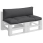 Palettenkissen 2-tlg. Grau Stoff Palettenkissen 2-tlg. Grau Stoff