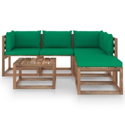 vidaXL 6-tlg. Garten-Lounge-Set aus Paletten mit Kissen Kiefernholz