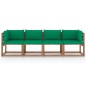 vidaXL Garten-Palettensofa 4-Sitzer mit Kissen Kiefernholz vidaXL Garten-Palettensofa 4-Sitzer mit Kissen Kiefernholz