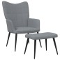 vidaXL Relaxsessel mit Hocker Hellgrau Stoff vidaXL Relaxsessel mit Hocker Hellgrau Stoff