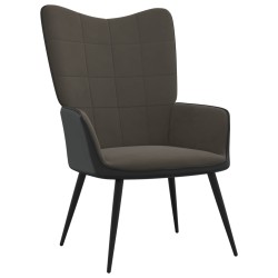 vidaXL Relaxsessel Dunkelgrau Samt und PVC