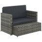 vidaXL 2-tlg. Garten-Lounge-Set mit Auflagen Poly Rattan Grau vidaXL 2-tlg. Garten-Lounge-Set mit Auflagen Poly Rattan Grau
